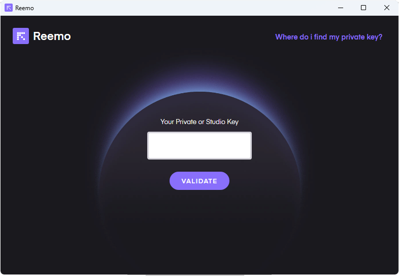 Entering the Personal Key or Studio Key during installation