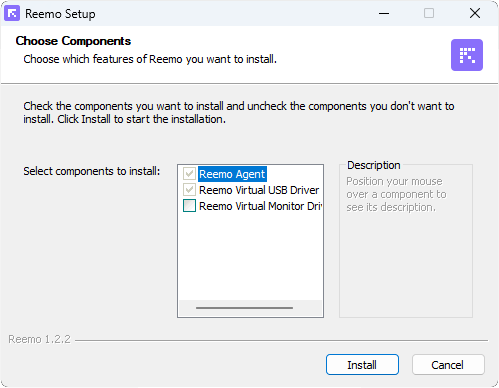 Reemo Agent installation wizard on Windows
