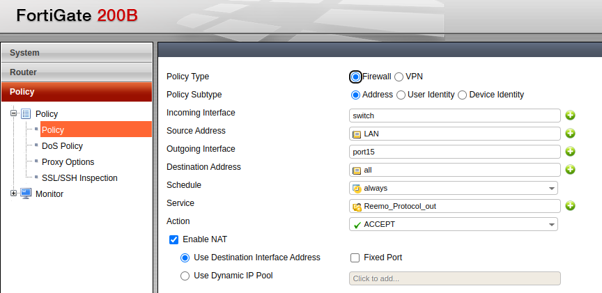 Add Reemo Protocol Out firewall rule