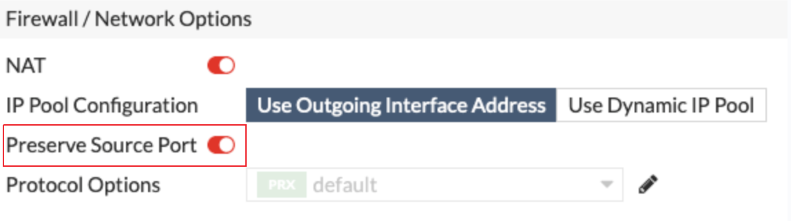 Preserve Source Port option