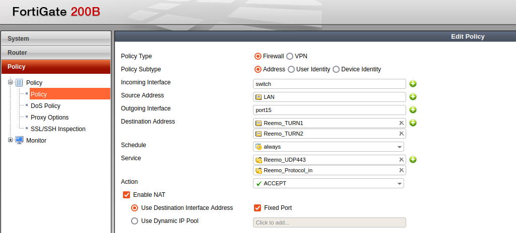 Add Reemo TURN firewall rule