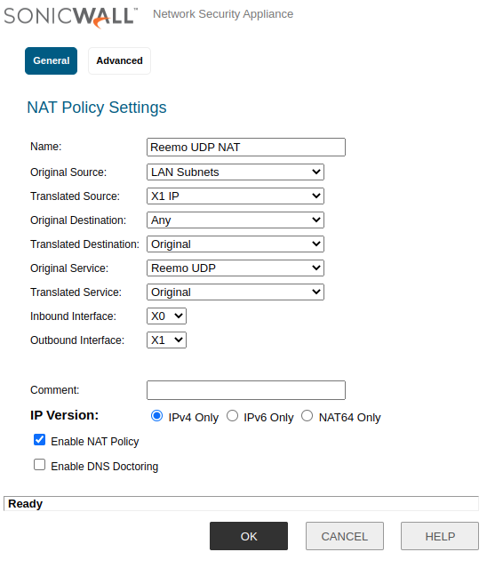 Reemo UDP NAT Policy