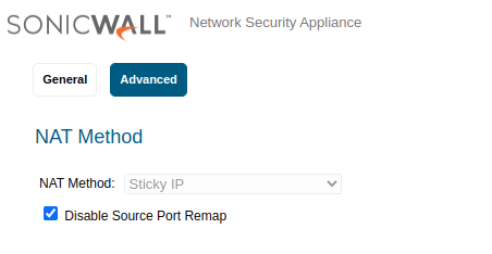 Disable Source Port Remap option