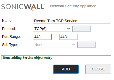 TURN TCP 443 Service
