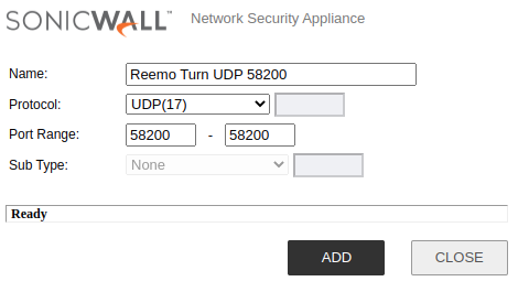 TURN UDP 58200 Service