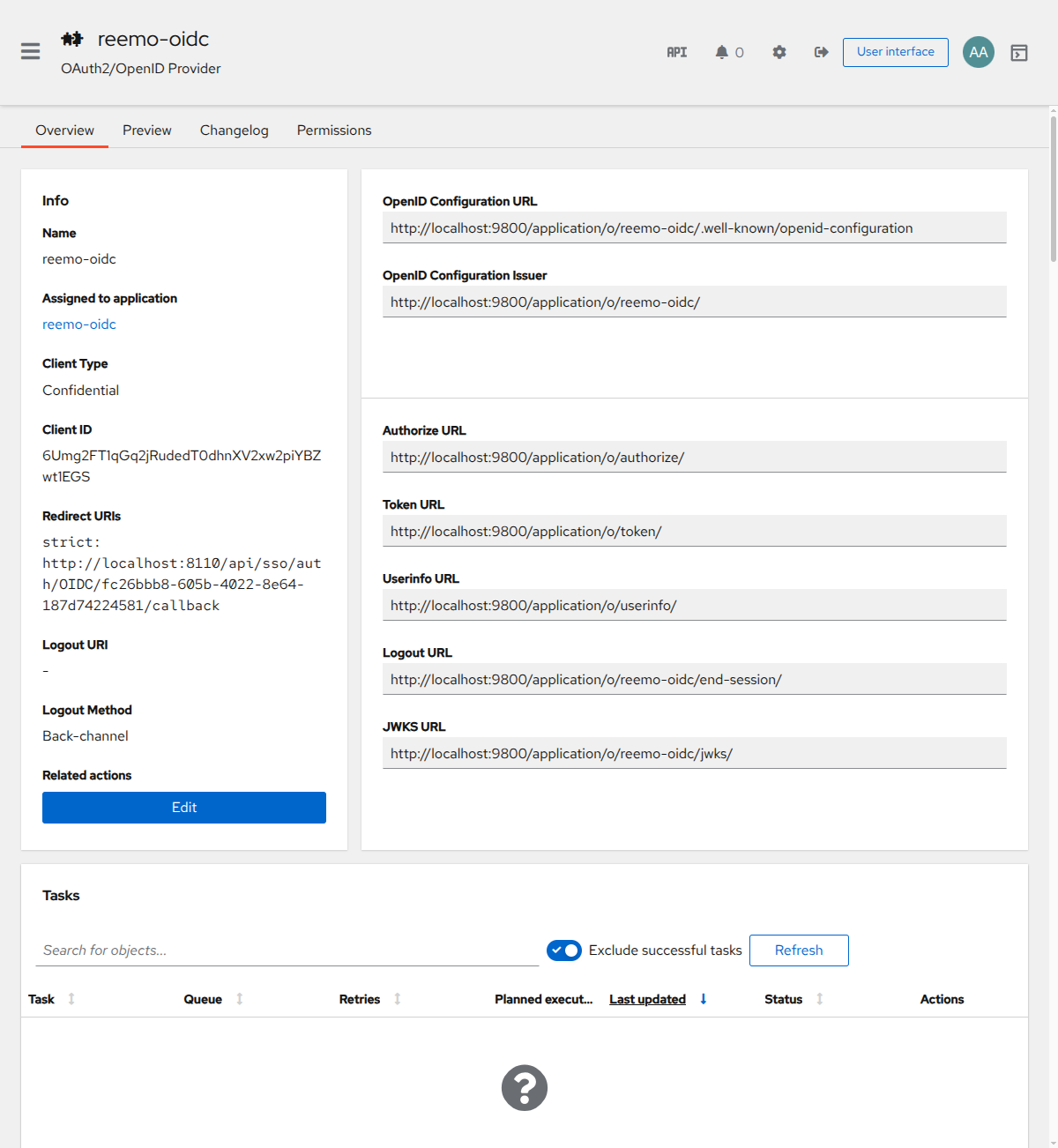 Overview du provider OIDC Authentik