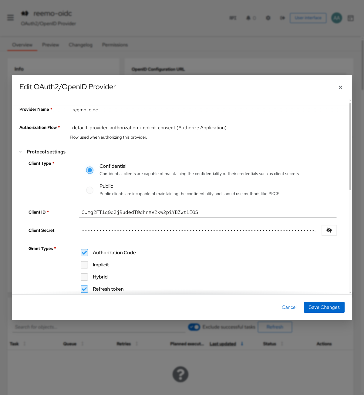 Configuration du provider OIDC Authentik
