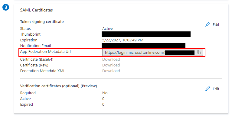 Downloading the federationmetadata.xml file