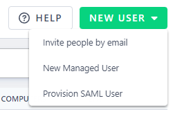 Provision SAML User button in the organization