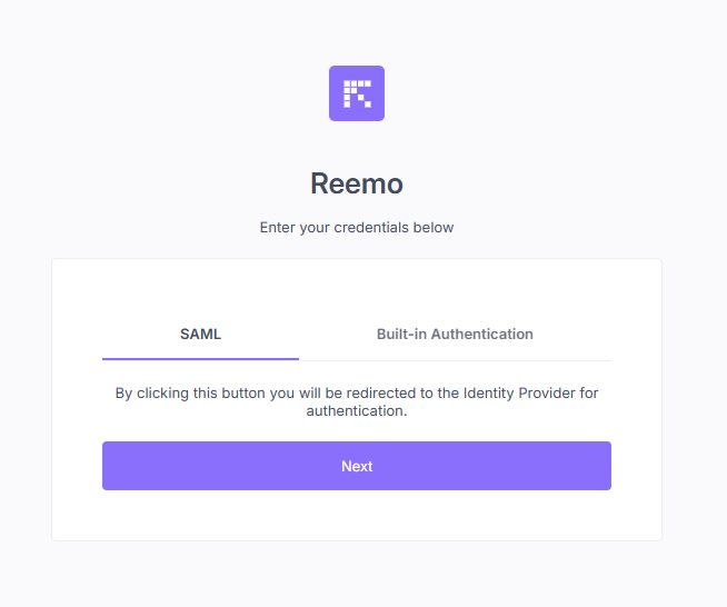 SSO authentication screen