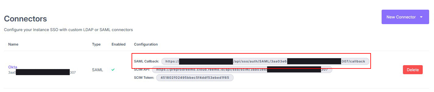 Retrieving the connector Callback URL