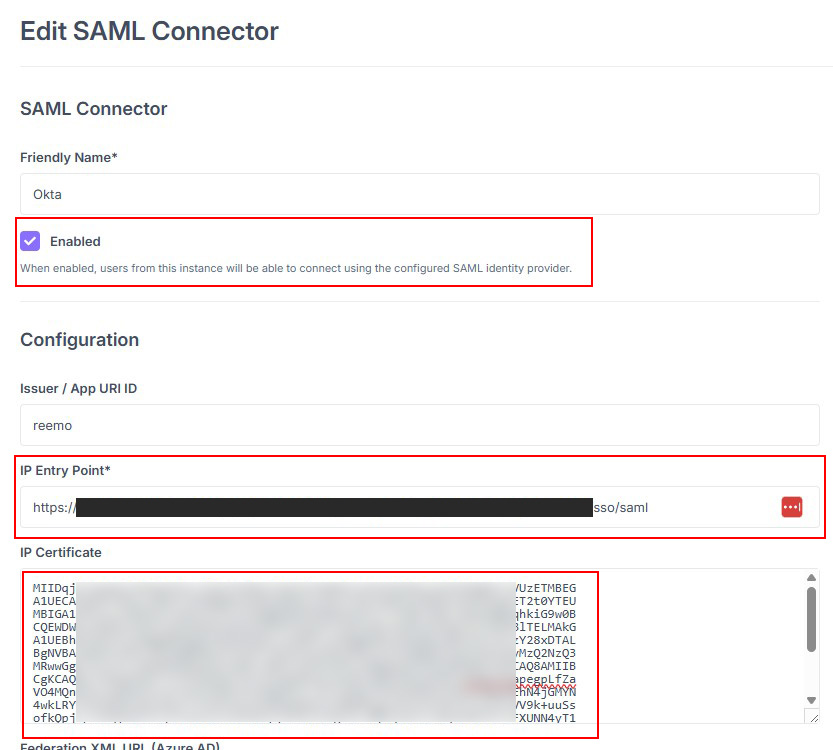 Okta X.509 certificate and SSO URL