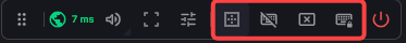 Toolbar with four pinned buttons