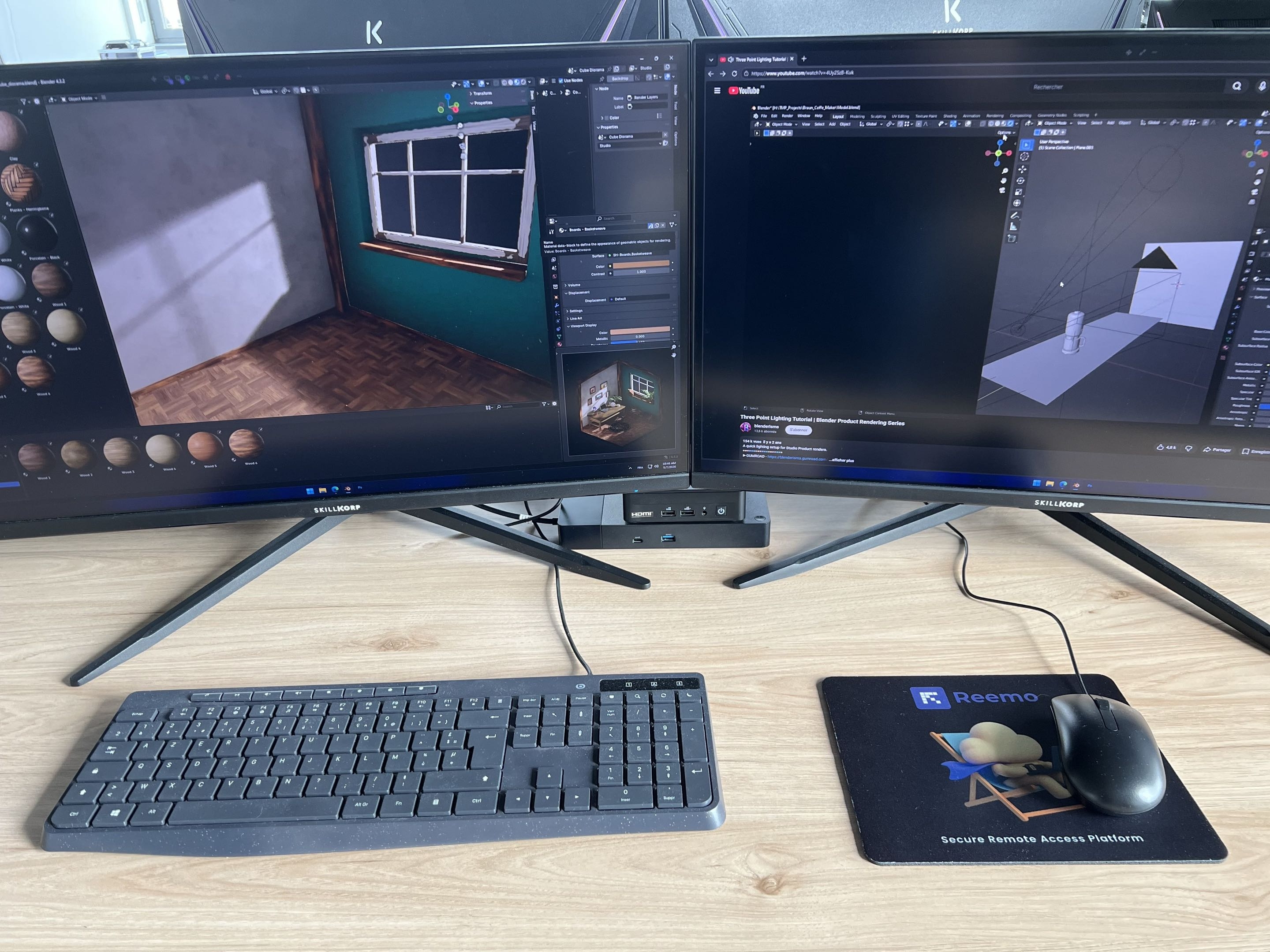 Example of using Blender on dual QHD displays